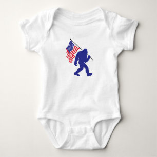 Bigfoot met de Amerikaanse vlag Romper