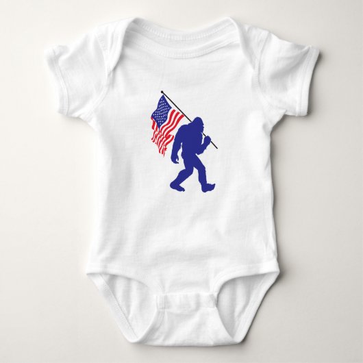 Bigfoot met de Amerikaanse vlag Romper (Voorkant)