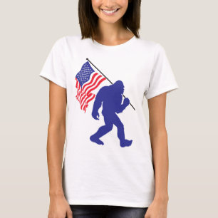 Bigfoot met de Amerikaanse vlag T-shirt