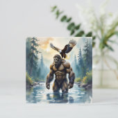 Bigfoot met een adelaar op zijn schouder (Staand voorkant)