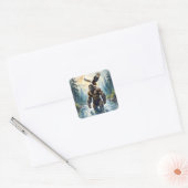 Bigfoot met een adelaar op zijn schouder  vierkante sticker (Envelop)
