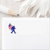 Bigfoot met een Amerikaanse vlag Etiket (Insitu)