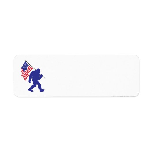 Bigfoot met een Amerikaanse vlag Etiket (Voorkant)