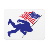 Bigfoot met een Amerikaanse vlag Magneet (Horizontaal)