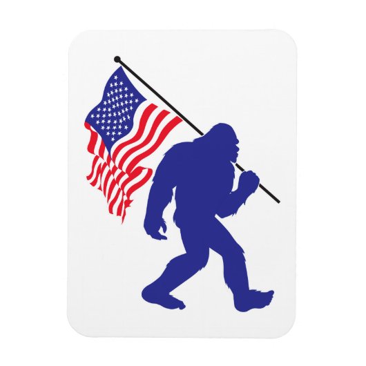 Bigfoot met een Amerikaanse vlag Magneet (Verticaal)