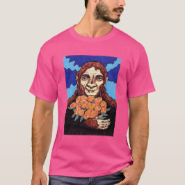 Bigfoot met een boeket bloemen t-shirt