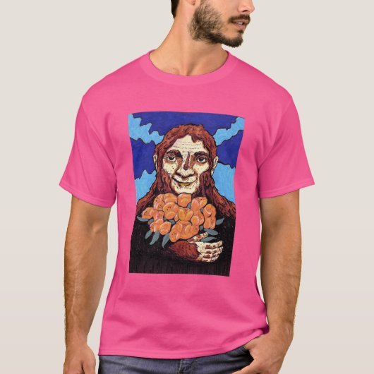 Bigfoot met een boeket bloemen t-shirt (Voorkant)