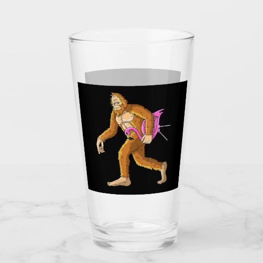 Bigfoot met Flamingo Animal Costuft Glas (Voorkant)