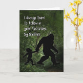Bigfoot met kind Birthday for Brother Kaart (Gele Bloem)