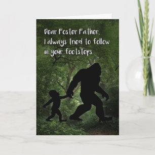Bigfoot met kind Birthday for Foster Father Kaart