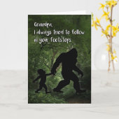 Bigfoot met kinderverjaardag voor opa kaart (Gele Bloem)