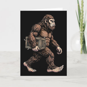 Bigfoot met kipkrat Sasquatch-boerderij humor Kaart