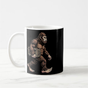 Bigfoot met kippenkrat Sasquatch-boerderij humor Koffiemok