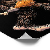 Bigfoot met kippenpoot Sasquatch liefhebber Poster (Hoek)