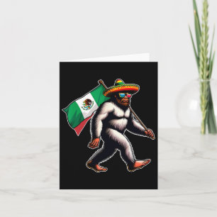 Bigfoot met Mexico Vlag Funny Cinco de Mayo Me Kaart