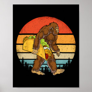 Bigfoot met Taco Funny Cinco de Mayo Boys Mannen Poster