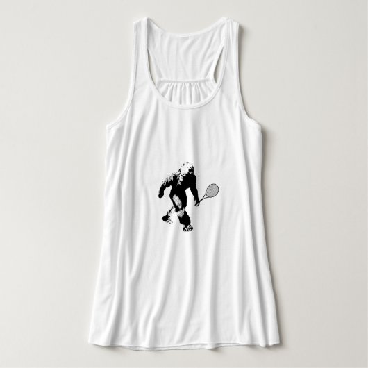 Bigfoot met Tennis Racquet Tanktop (Design voorkant)