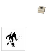 Bigfoot met tennisracket silhouet rubberstempel (Gestempeld)