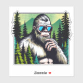 Bigfoot met zonnebril Hilding in de Bossen Sticker (Vel)
