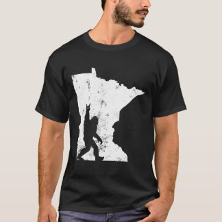 Bigfoot Minnesota State Map Sasquatch Mannen Vrouw T-shirt