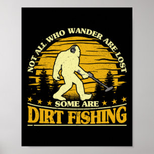 Bigfoot Modder Vissen Metaaldetector Grappig Metaa Poster