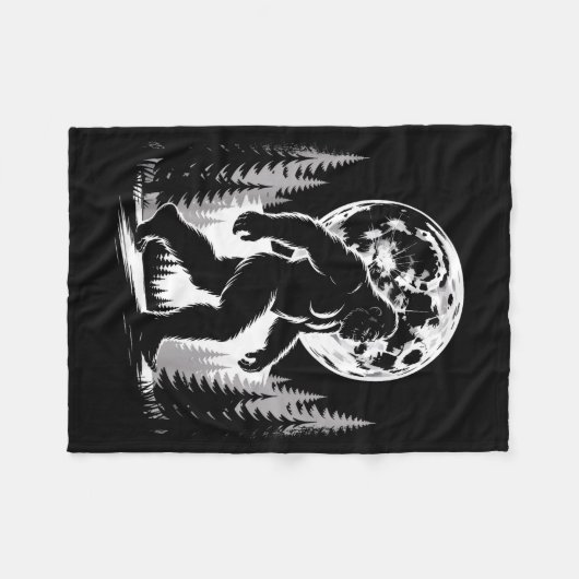 Bigfoot Moonlight Sasquatch Forest Cryptid Outdoor Fleece Deken (Voorkant (Horizontaal))