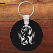 Bigfoot Moonlight Sasquatch Forest Cryptid Outdoor Sleutelhanger (Voorkant)