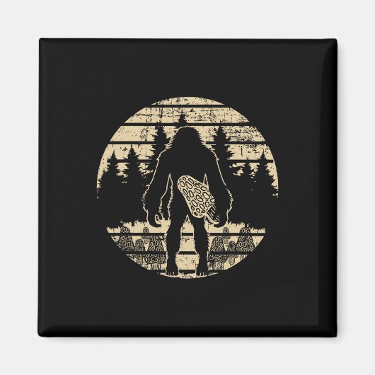 Bigfoot Morel Mushroom Foraging Mycology Shroom Hu Magneet (Voorkant)