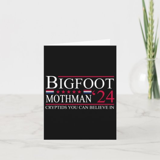 Bigfoot Mothman 2024 President Verkiezing Grappig  Kaart (Voorkant)