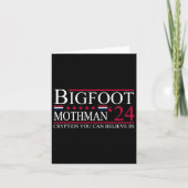Bigfoot Mothman 2024 President Verkiezing Grappige Kaart (Voorkant)