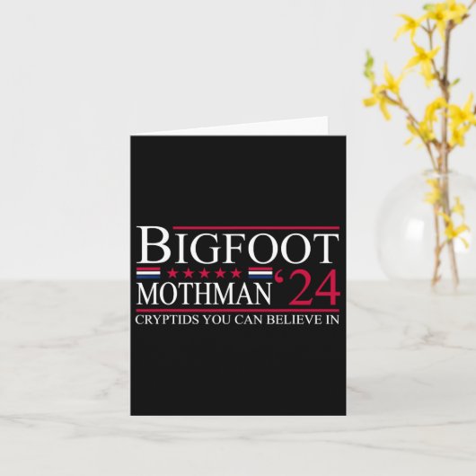 Bigfoot Mothman 2024 President Verkiezing Grappige Kaart (Gele Bloem)