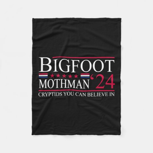 Bigfoot Mothman 2024 President Verkiezingen Fleece Deken (Voorkant)
