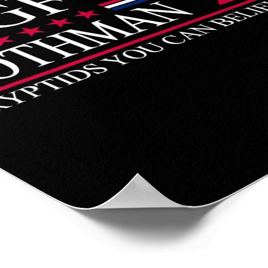 Bigfoot Mothman 2024 President Verkiezingen Poster (Hoek)