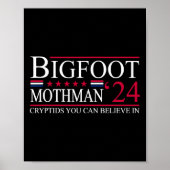 Bigfoot Mothman 2024 President Verkiezingen Poster (Voorkant)