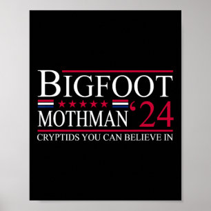 Bigfoot Mothman 2024 President Verkiezingen Poster