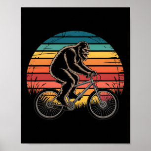 Bigfoot Mountainbike Grappige Mtb Fietsen Wielrenn Poster