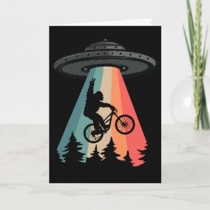 Bigfoot Mountainbike Ufo Alien Ontvoering T-shirt Kaart