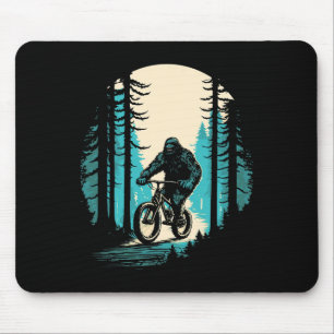 Bigfoot Mountainbiker Sasquatch Mtb Fietserij Bos Muismat