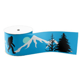 Bigfoot Mountains en Forest Pine Trees Winter Grosgrain Lint