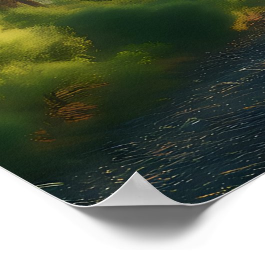 Bigfoot, Mountains, River and Forest Poster (Hoek)