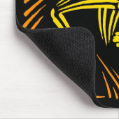 Bigfoot Mousepad Woodcut Graphic - Geel en Oranje Muismat (Hoek)