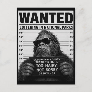 Bigfoot Mugshot Feestdagenkaart