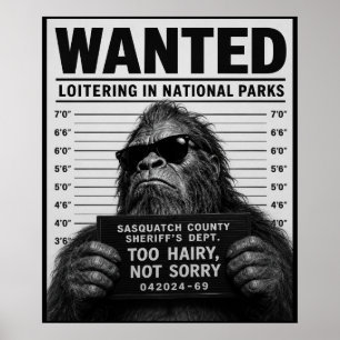 Bigfoot Mugshot  Poster