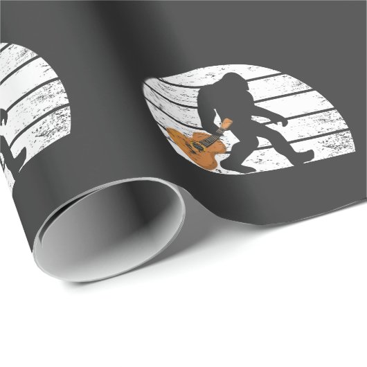 Bigfoot Musician Sasquatch Acoustic Guitar Player Cadeaupapier (Rol Hoek)