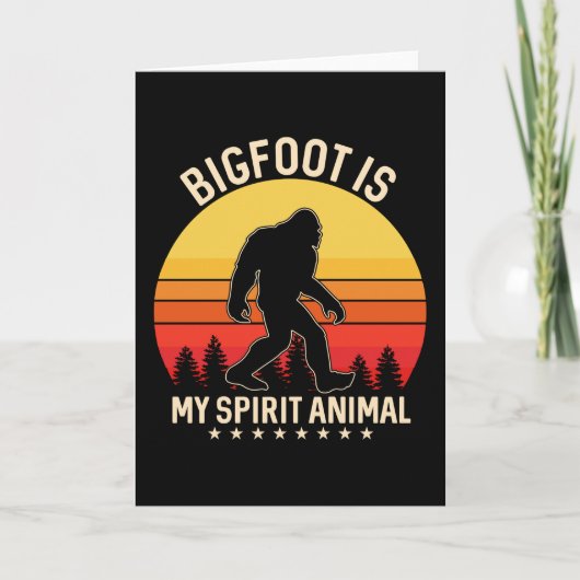 Bigfoot my Spirit Animal | Bigfoot Retro Kaart (Voorkant)