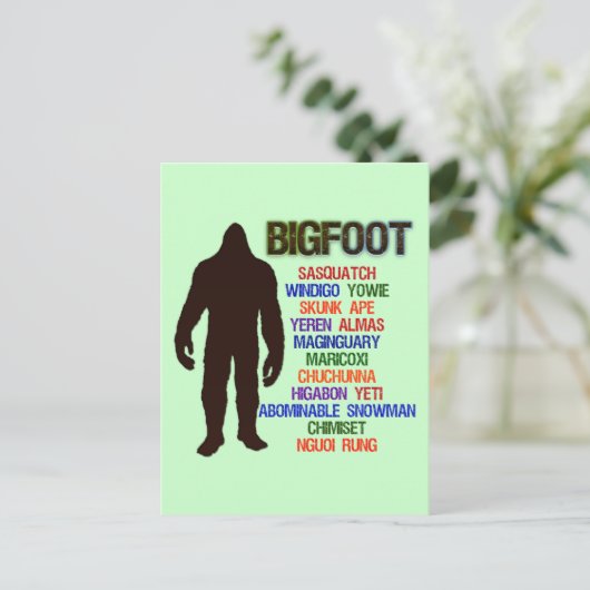 Bigfoot Names Briefkaart (Staand voorkant)