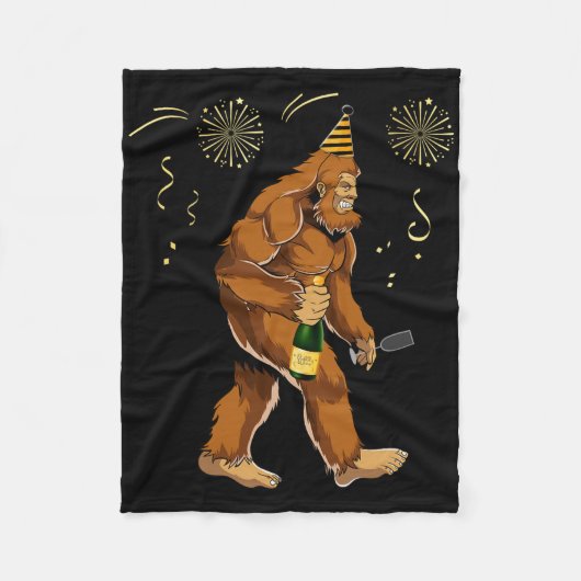 Bigfoot New Year Funny Outfit Sasquatch Holiday 20 Fleece Deken (Voorkant)