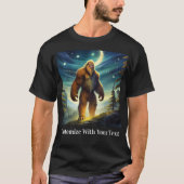 Bigfoot Night Bossen Moon Stars T-shirt (Voorkant)
