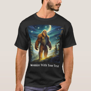 Bigfoot Night Bossen Moon Stars T-shirt