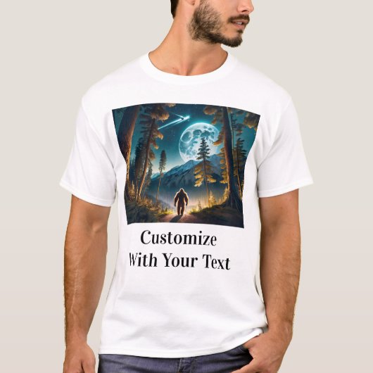 Bigfoot Night Bossen Volle Maan T-shirt (Voorkant)